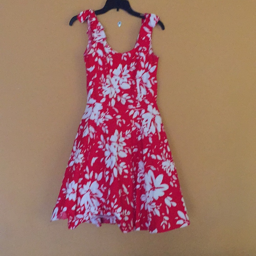 Red Floral crinoline dress